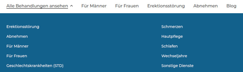 Verschiedene Produktkategorien auf Doktoronline Deutschland verfügbar